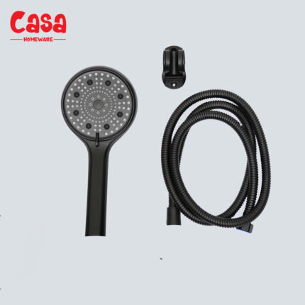 Shower Head and Hose Kit TUMPLE 3-function Black
