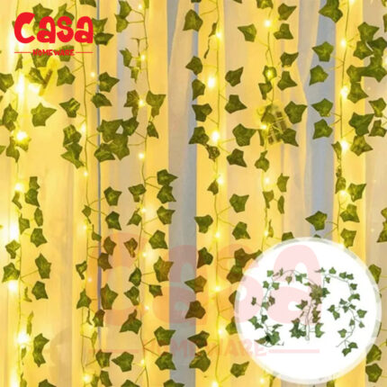 Artificial LED Fairy Light Garland 10Ft 7Ft Bail Battery Operated Money Plant Leaf Lights