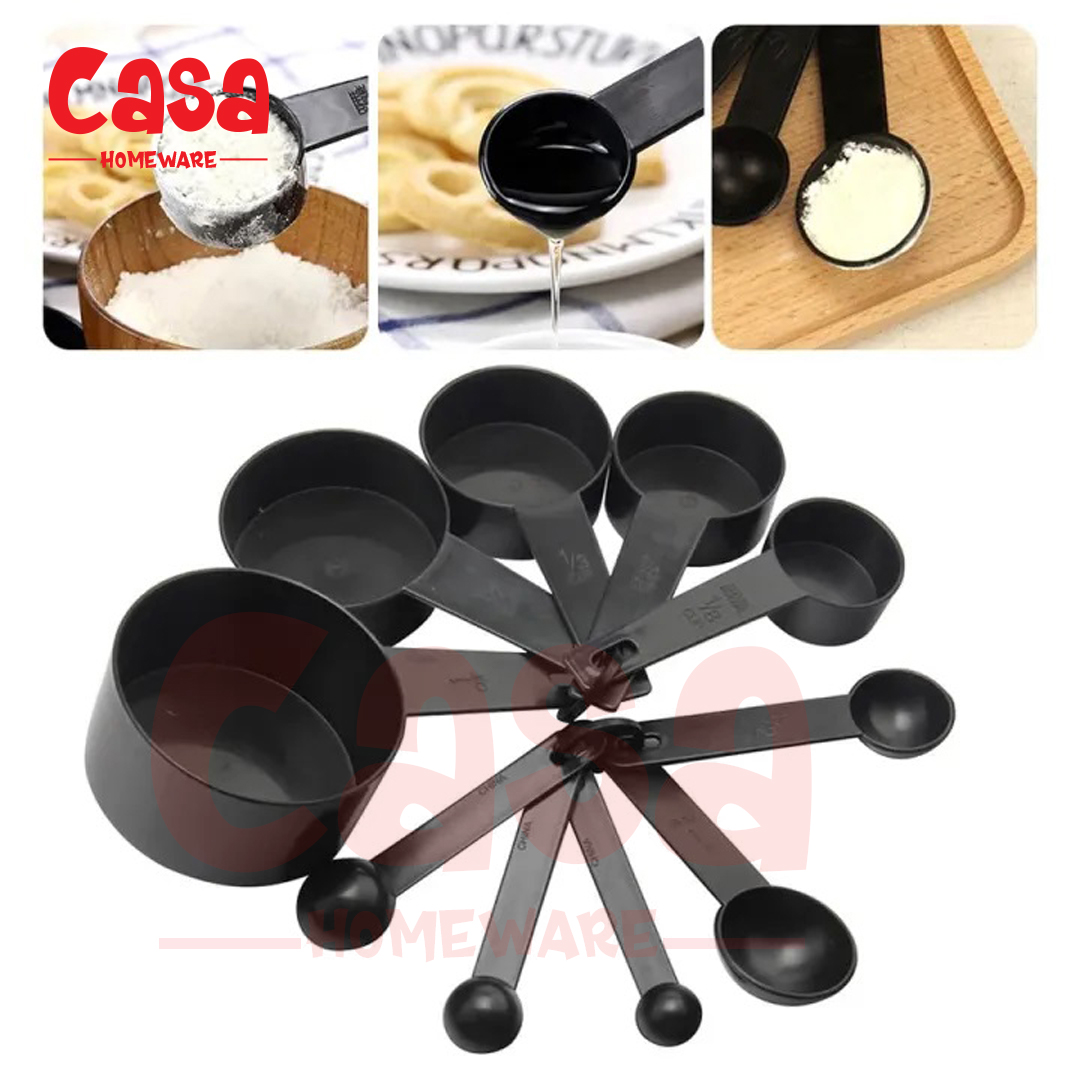 High Quality Black Plastic 10 Pcs Kitchen Measuring Spoons Cups Spoon Baking Coffee Tablespoon Teaspoon Measuring Set 2 High Quality Black Plastic 10 Pcs Kitchen Measuring Spoons Cups Spoon Baking Coffee Tablespoon Teaspoon Measuring Set 2 - Image 1