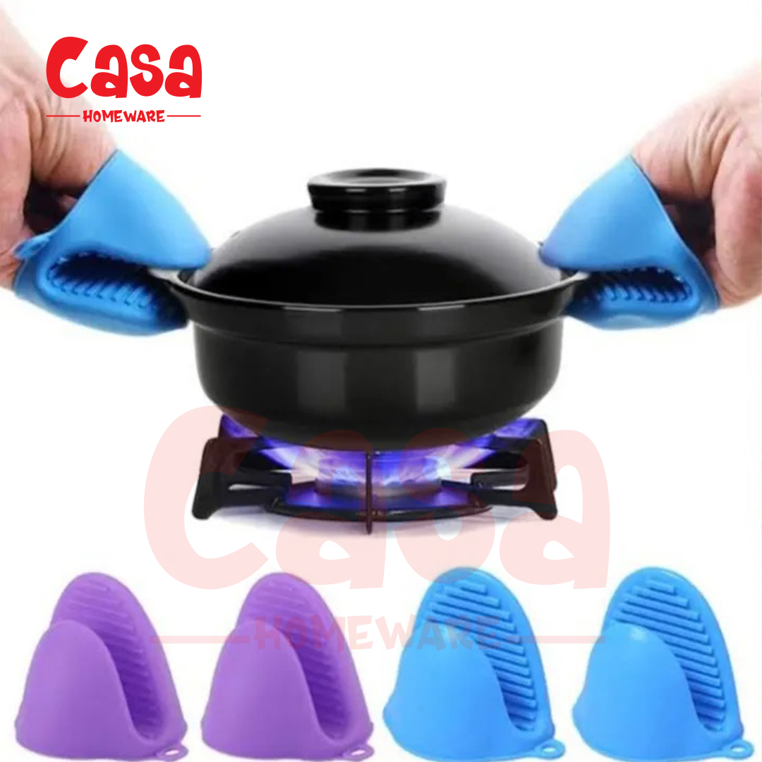 High quality 2 piece silicone pot holder heat resistant oven mitts kitchen accessories best gadget to grip hot pots and baking trays cozy or kitchen organizer toolpan holder High quality 2 piece silicone pot holder heat resistant oven mitts kitchen accessories best gadget to grip hot pots and baking trays cozy or kitchen organizer toolpan holder - Image 1