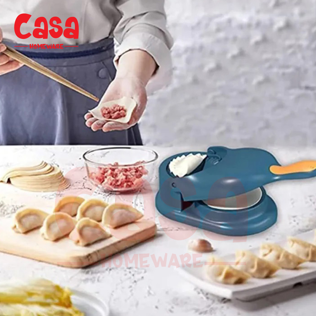 MS 2 in 1 Dumpling Samosas Maker Ghughra Momos Maker Machine Dumpling Skin Press Mould for Momos Making Dumpling Maker Mould Machine Dumpling Making Tool with Dumpling Puri Maker 1 Pieces 2 in 1 Dumpling Samosa Maker Momos Maker 1 Piece - Image 1